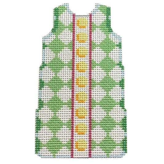 Lime Harlequin Mini Shift Printed Canvas Two Sisters Needlepoint 