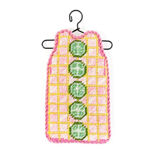 Limes/Tattersall Mini Shift with Stitch Guide Printed Canvas Two Sisters Needlepoint 
