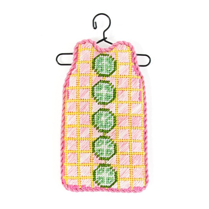 Limes/Tattersall Mini Shift with Stitch Guide Printed Canvas Two Sisters Needlepoint 
