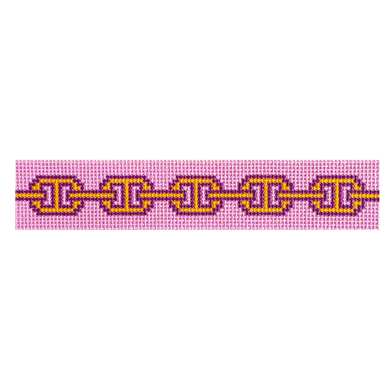 Links Fob Lilac Painted Canvas Goodpoint Needlepoint  - 1