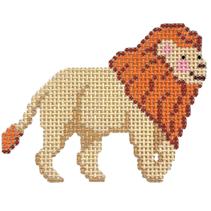 Lion   Safari Animals Painted Canvas Spellbound Stitchery 

