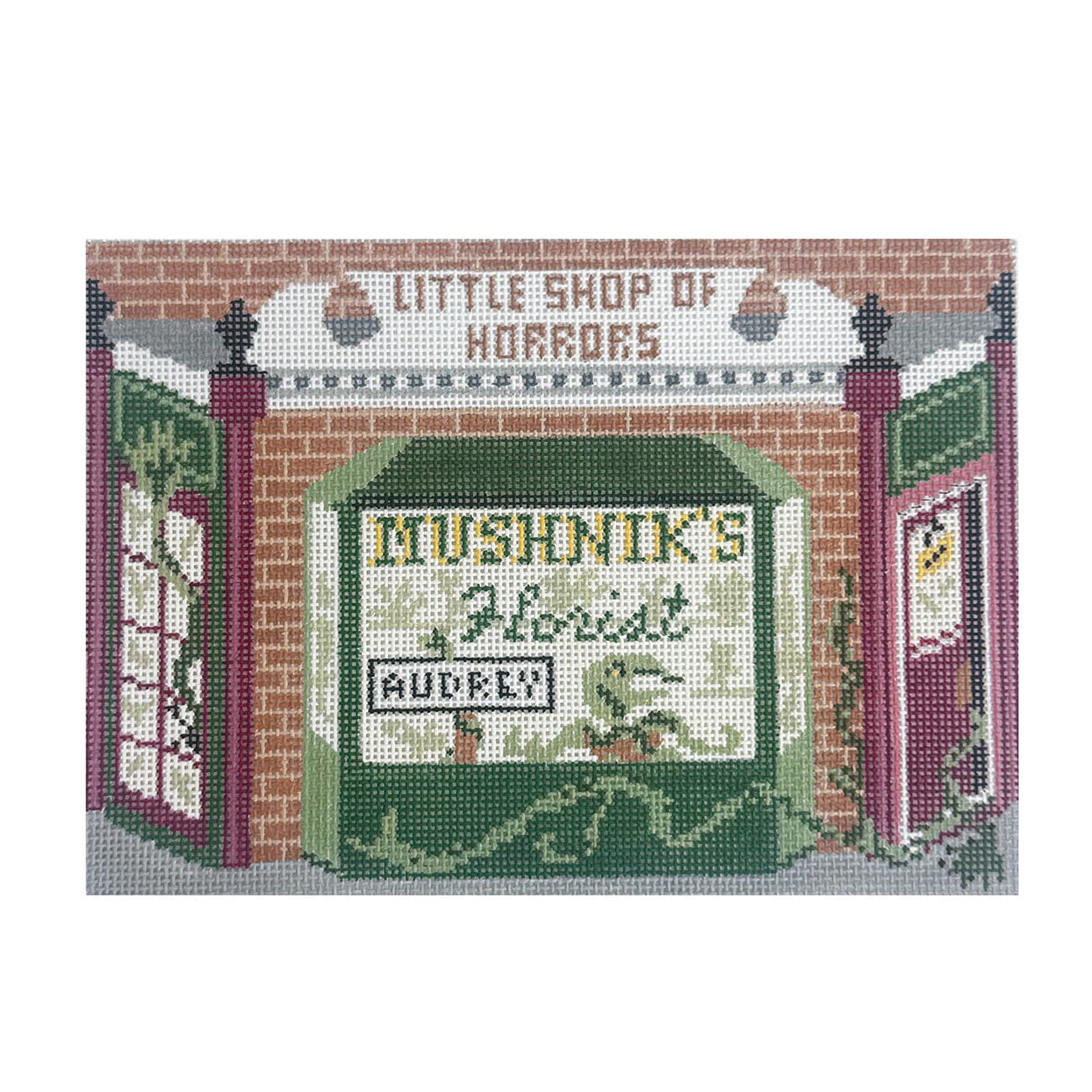 Little Shop of Horrors Painted Canvas The Gingham Stitchery  - 1