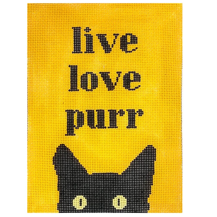 Live Love Purr Painted Canvas Eye Candy Needleart 
