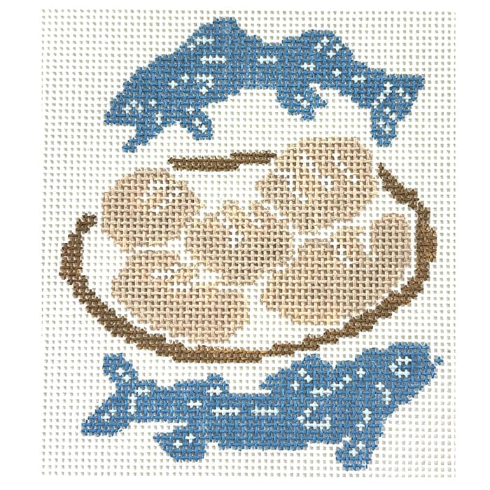 Loaves and Fishes Painted Canvas Atlantic Blue Canvas 
