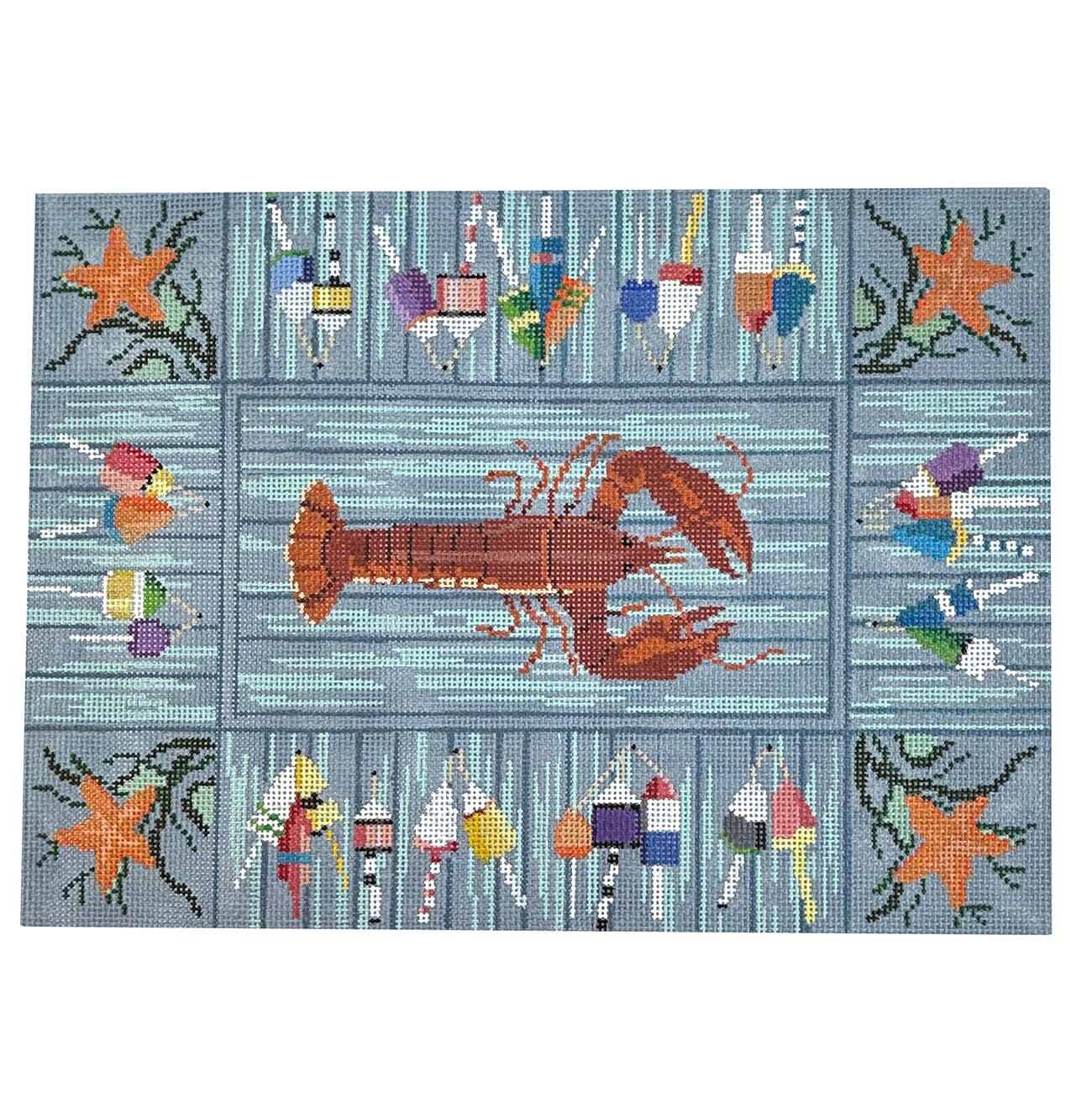 Lobster and Buoys Painted Canvas Susan Roberts Needlepoint Designs Inc.  - 1