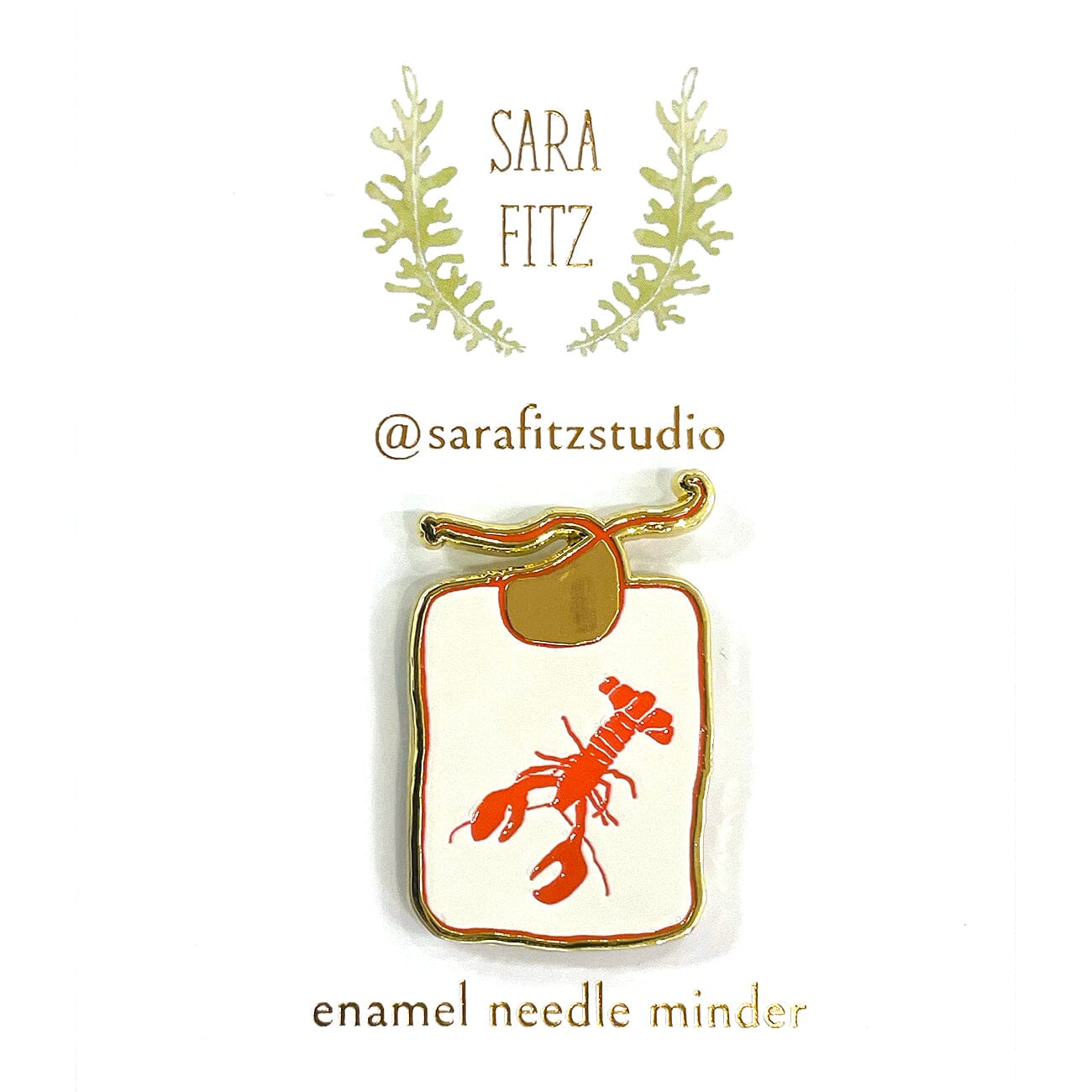 Lobster Bib Needle Minder Accessories Sara Fitz Studio  - 1
