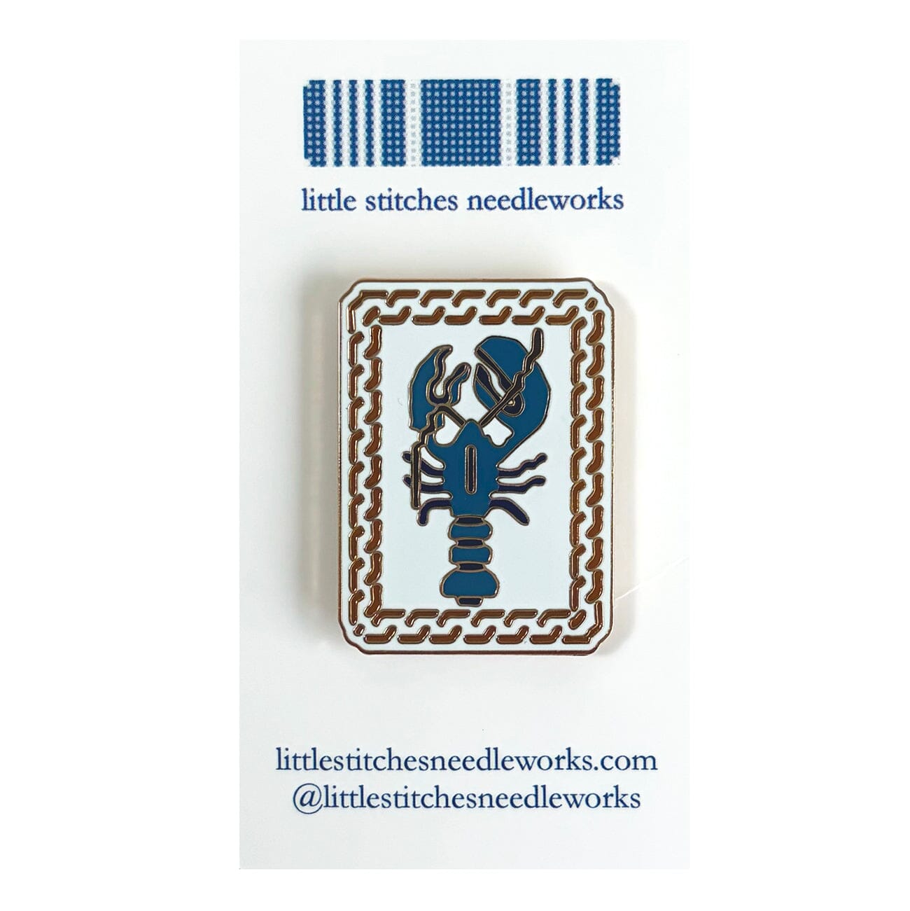 Lobster Needle Minder BLUE Accessories Little Stitches Needleworks  - 1
