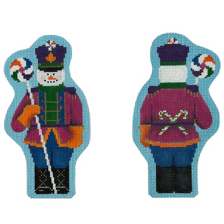 Lollipop Snowman Sentry Front & Back Painted Canvas Pepperberry Designs 
