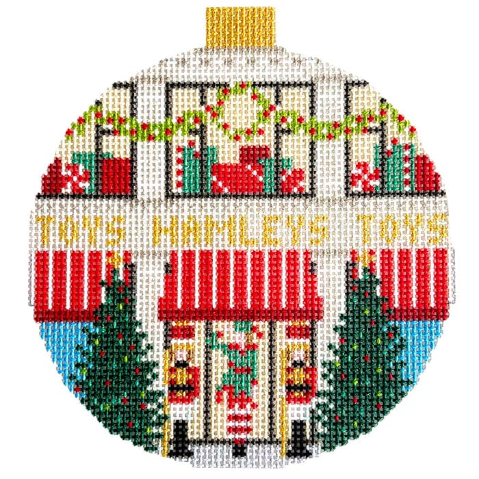 London Store Fronts  Hamleys with Stitch Guide Printed Canvas Needlepoint To Go 
