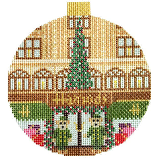 London Store Fronts  Harrods with Stitch Guide Printed Canvas Needlepoint To Go 
