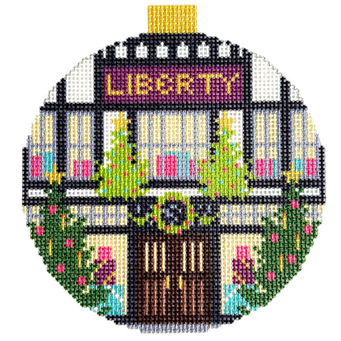 London Store Fronts  Liberty with Stitch Guide Printed Canvas Needlepoint To Go 
