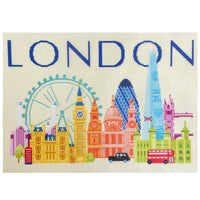 London Travel Pillow Canvas Printed Canvas Needlepoint To Go 