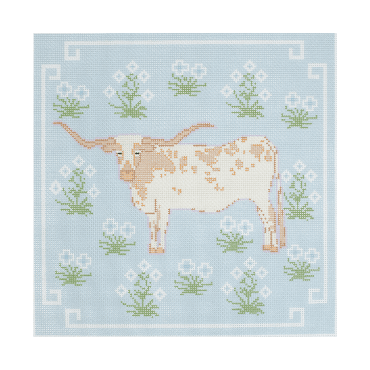 Longhorn Pillow Printed Canvas Penny & Penny and Company  - 1