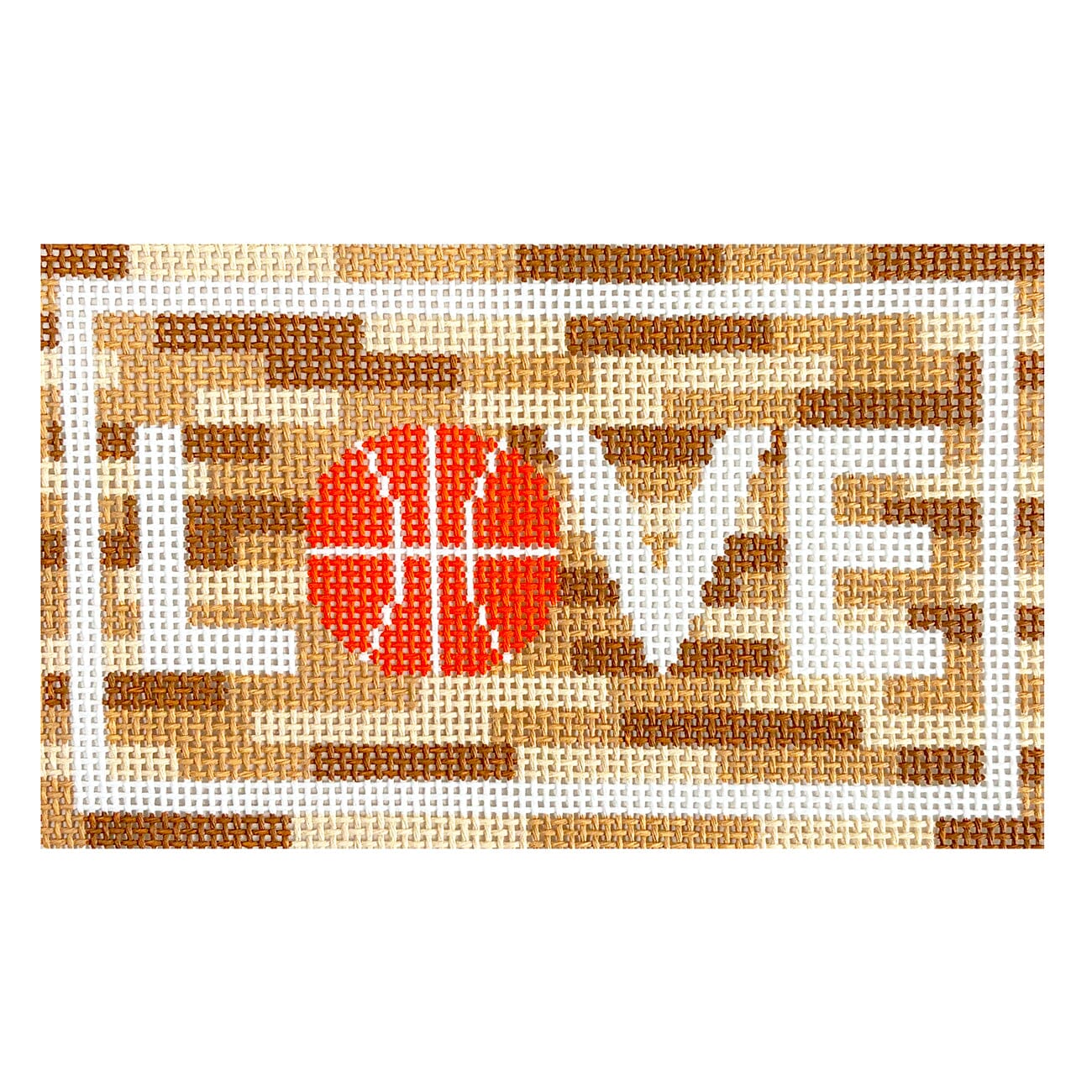LOVE Basketball on Hardwood Painted Canvas Love MHB Studio  - 1