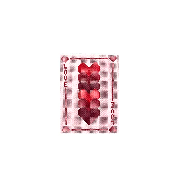 Love Card Hearts Painted Canvas Initial K Studio  - 1