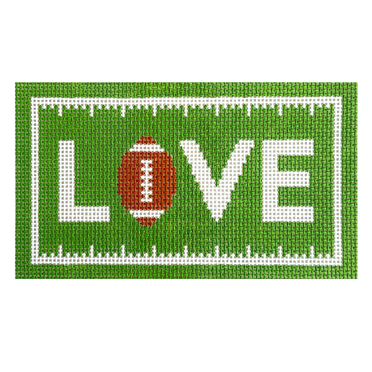 LOVE Football on Green Painted Canvas Love MHB Studio  - 1