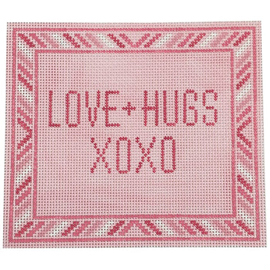 Love + Hugs XOXO Painted Canvas Initial K Studio 