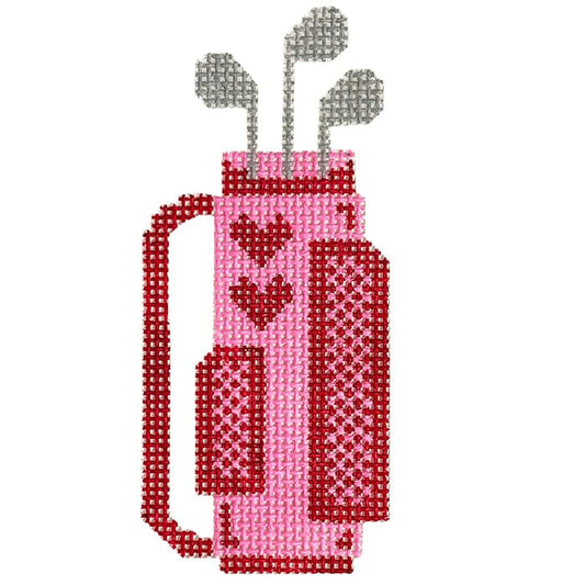 Love on the Links Golf Bag Painted Canvas Atlantic Blue Canvas 