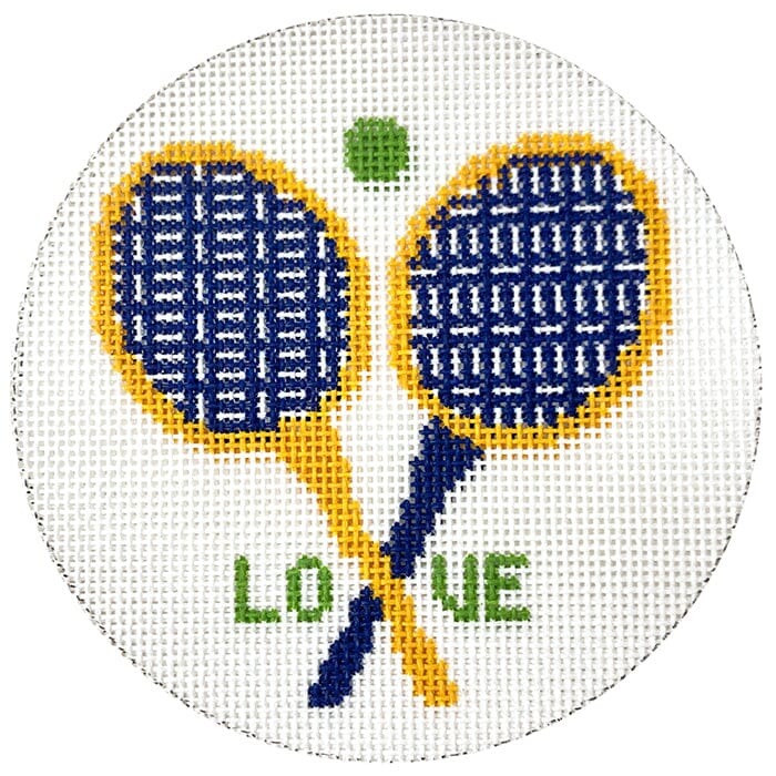 Love Tennis Racquets Painted Canvas Alice & Blue 