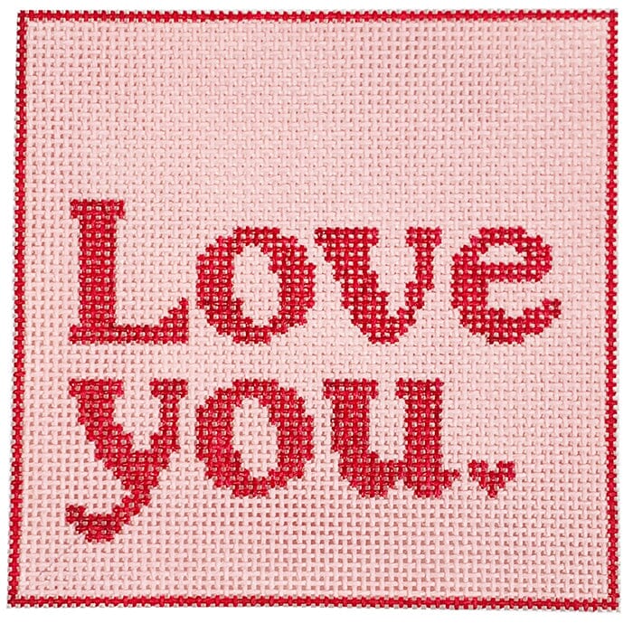 Love You 5" Square Painted Canvas Initial K Studio  - 1