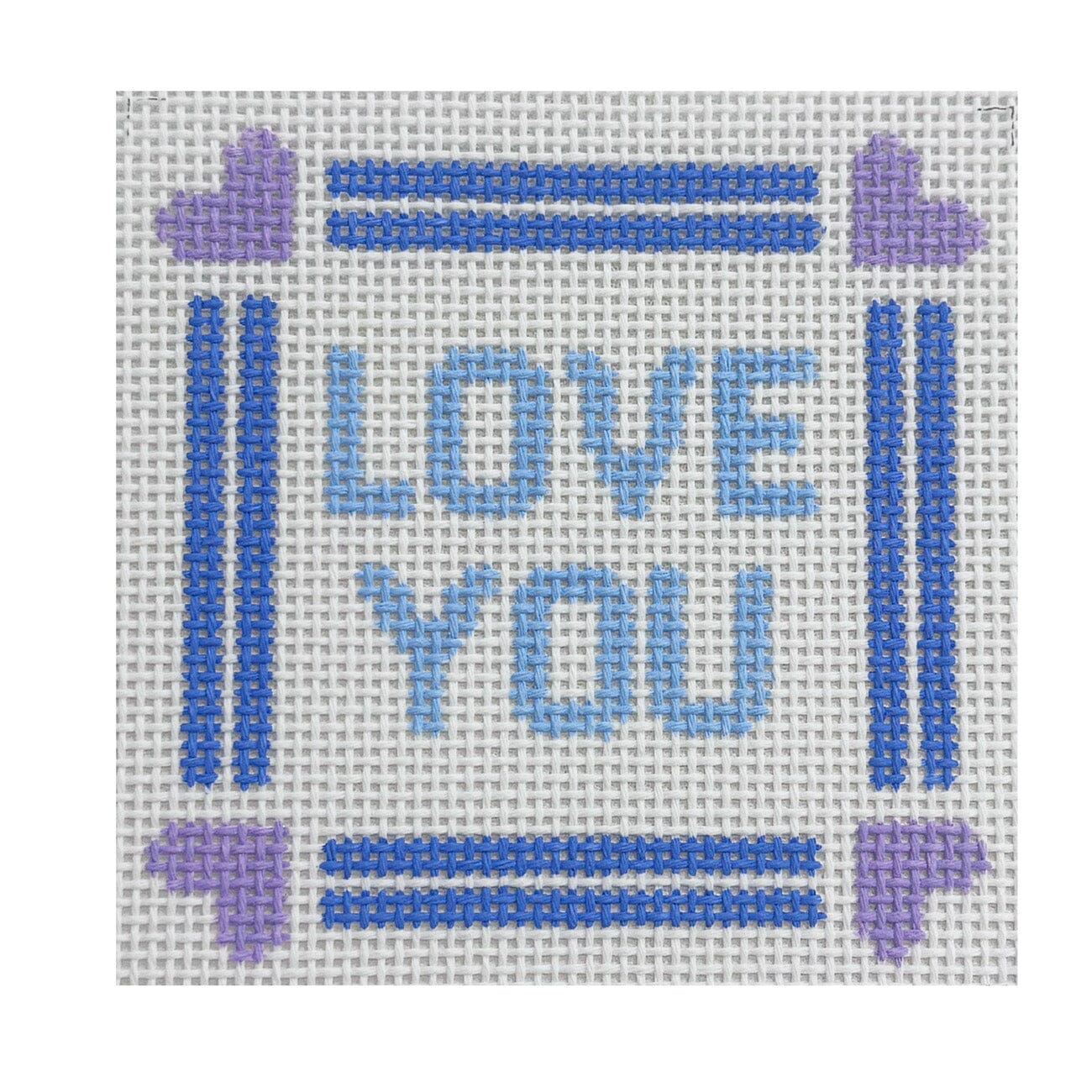 Love You Square Mini Sign Painted Canvas Goodpoint Needlepoint  - 1