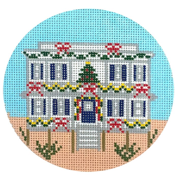 Low Country Christmas Painted Canvas Atlantic Blue Canvas 
