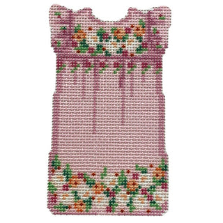 Lt Pink/White Mini Oaxaca Dress Printed Canvas Two Sisters Needlepoint 
