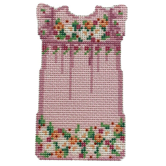 Lt Pink/White Mini Oaxaca Dress Printed Canvas Two Sisters Needlepoint 