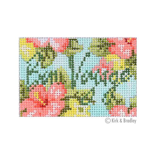 Luggage Tag   Bon Voyage Floral Painted Canvas Kirk & Bradley 
