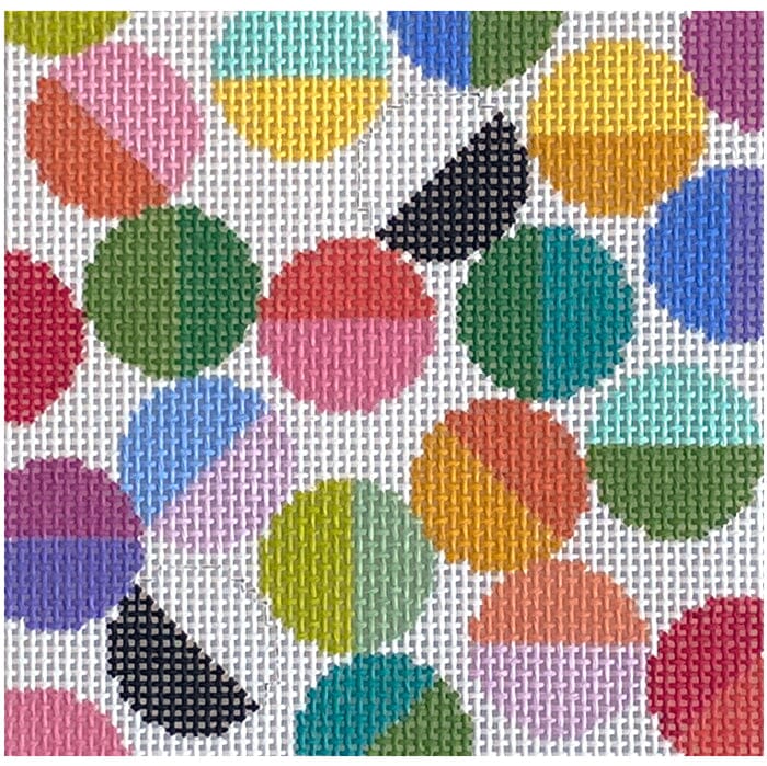 Lulu 5" Square - Colorful Beads Painted Canvas Elizabeth Crane Swartz Designs 