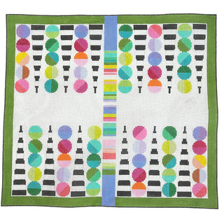 Lulu Backgammon Board Painted Canvas Elizabeth Crane Swartz Designs 
