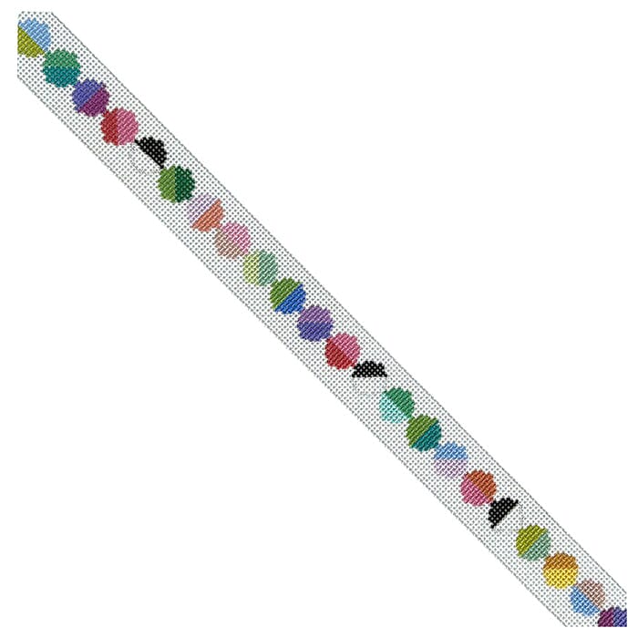 Lulu Dog Collar   Colorful Beads Painted Canvas Elizabeth Crane Swartz Designs  - 1