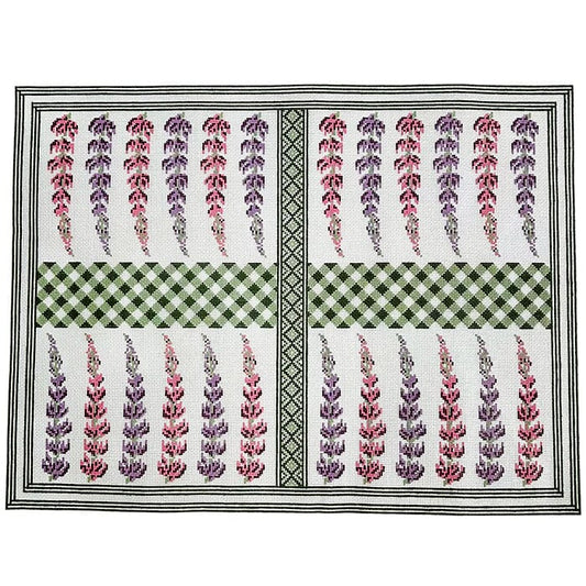Lupine Backgammon Painted Canvas Fire and Iris 