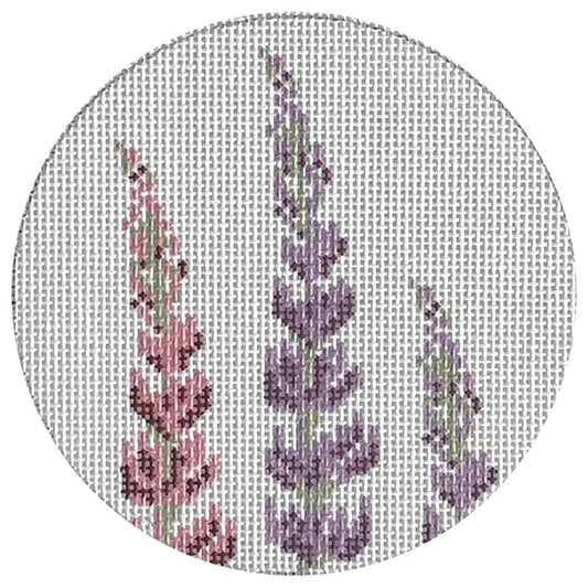 Lupine Round Painted Canvas Fire and Iris 