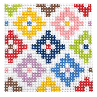 Maddie 3" Square Insert Painted Canvas Stitch Rock Designs 
