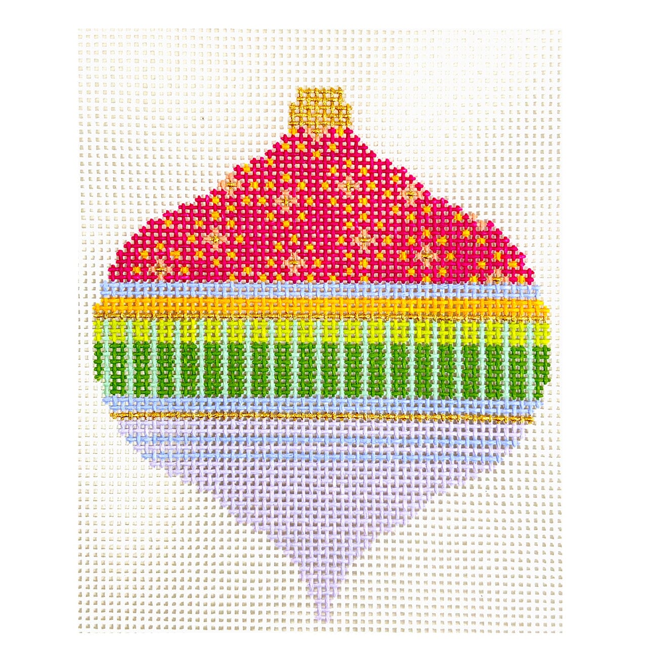 Magenta Teardrop Bauble Painted Canvas Elizabeth Crane Swartz Designs  - 1