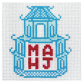 Mahj Pagoda Square Painted Canvas KCN Designers 
