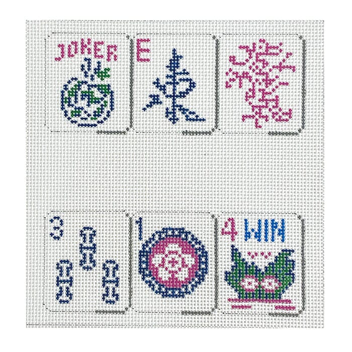 Mahjong, Gemstone Square on 13 Painted Canvas Susan Roberts Needlepoint Designs Inc.  - 1