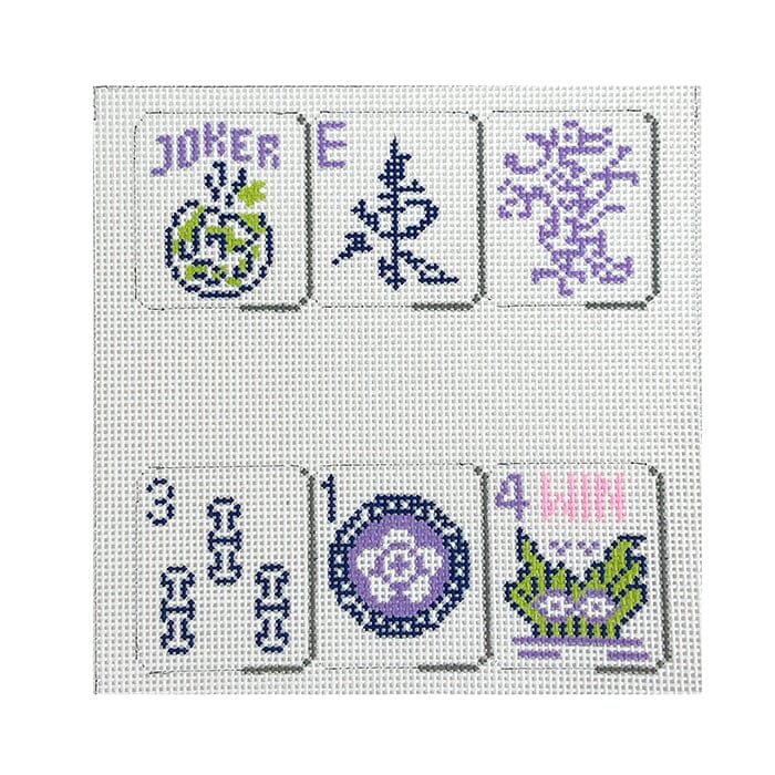Mahjong, Purple Square on 13 Painted Canvas Susan Roberts Needlepoint Designs Inc.  - 1