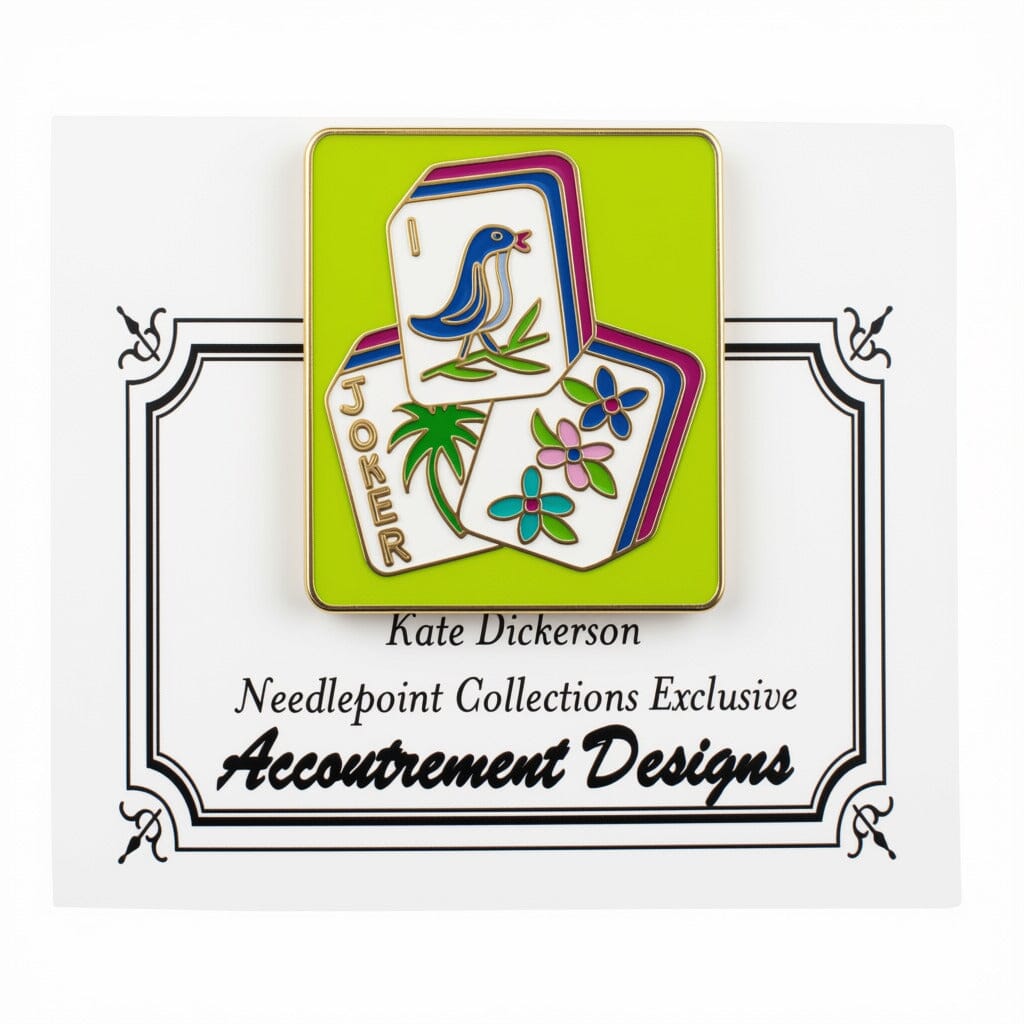 Mahjong Tiles   Chinoiserie Needle Minder Accessories Kate Dickerson Needlepoint Collections  - 1