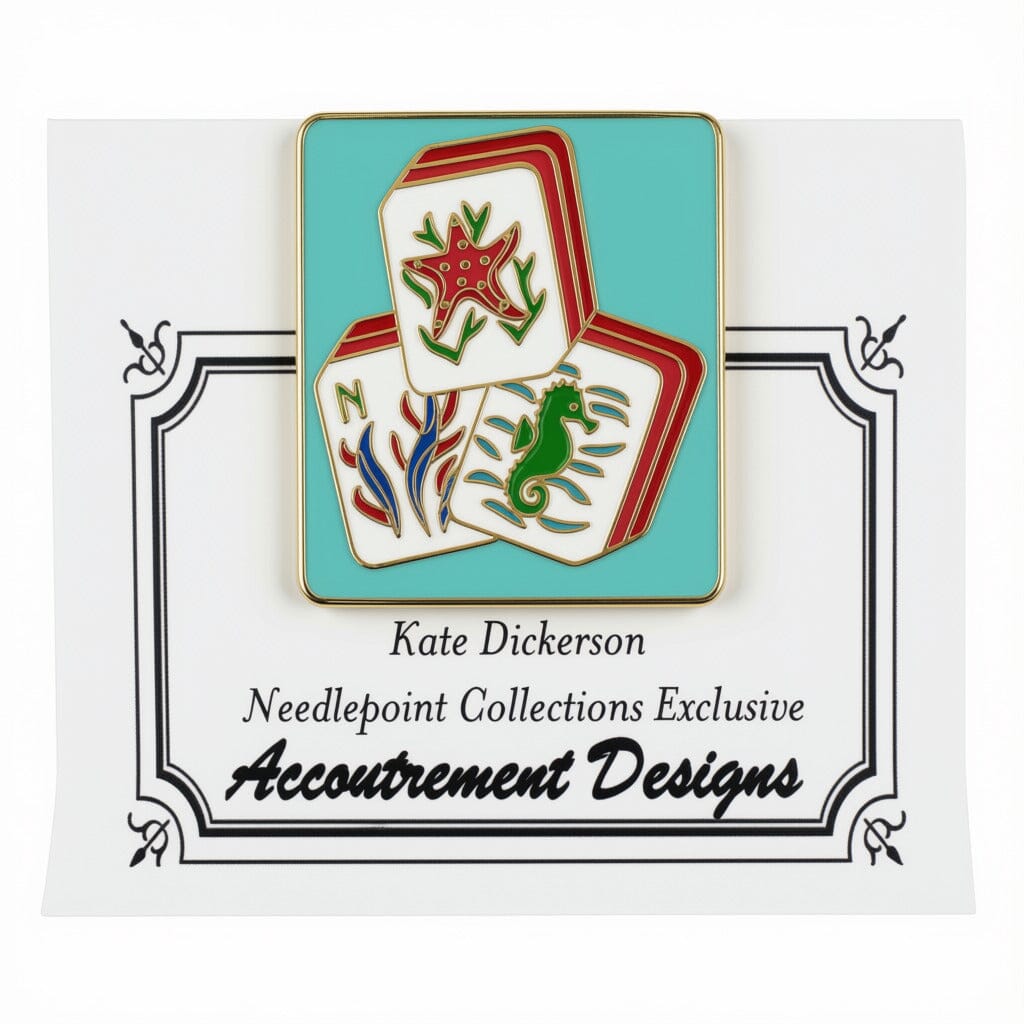 Mahjong Tiles   Coral Reef Needle Minder Accessories Kate Dickerson Needlepoint Collections  - 1