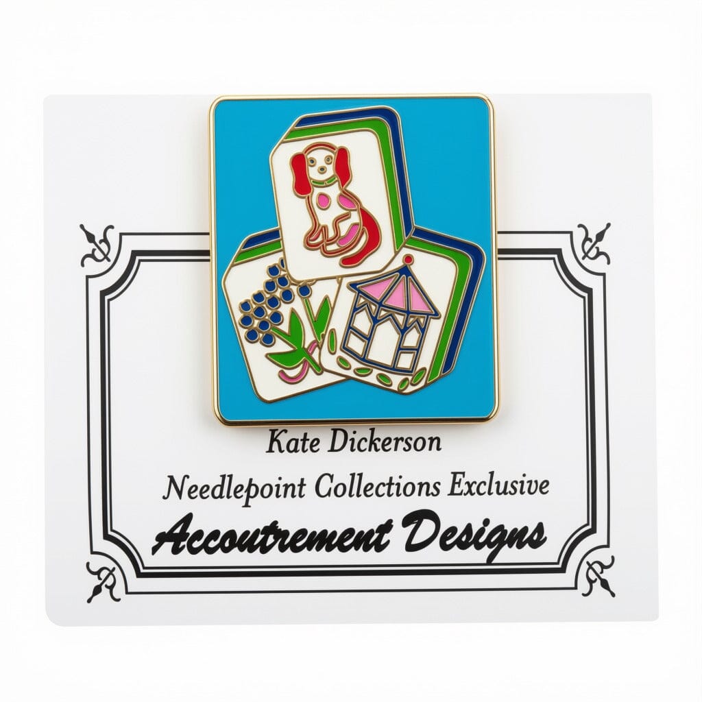 Mahjong Tiles   English Garden Needle Minder Accessories Kate Dickerson Needlepoint Collections  - 1