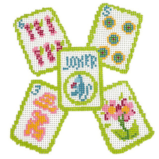 Mahjong Tiles Quintet Painted Canvas KCN Designers 
