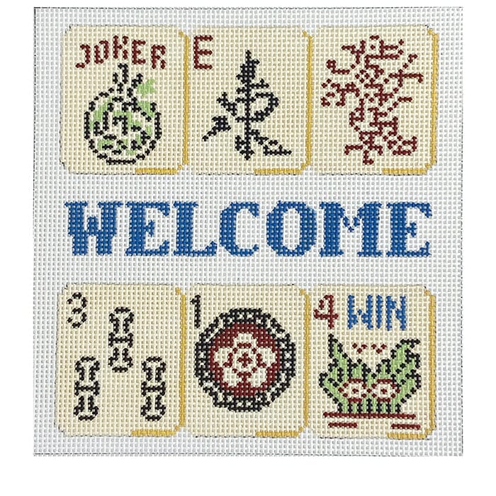 Mahjong, Welcome Square on 13 Painted Canvas Susan Roberts Needlepoint Designs Inc. 
