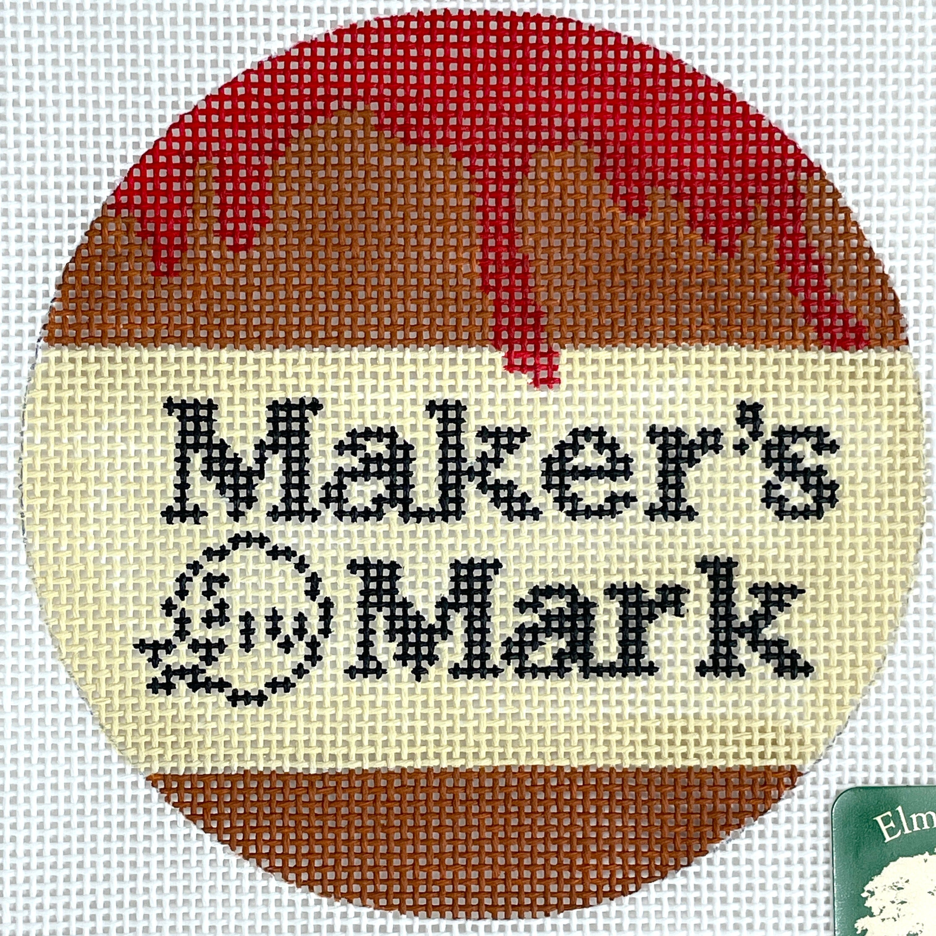 Makers Mark Round Painted Canvas Elm Tree Needlepoint  - 1