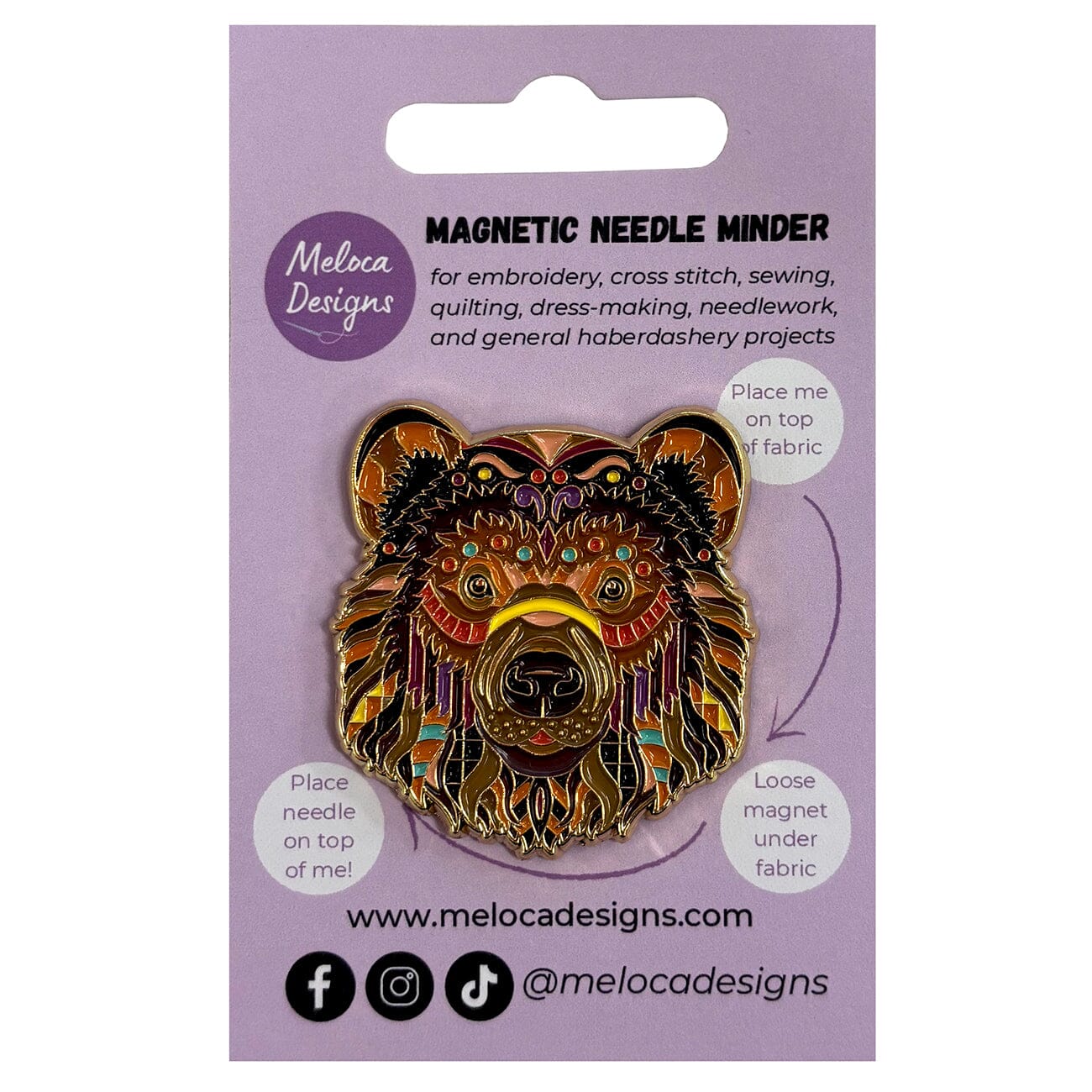 Mandala Bear Needleminder Accessories Meloca Designs  - 1