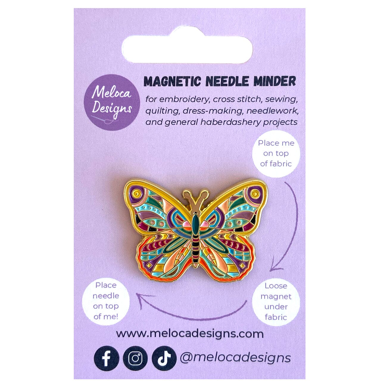 Mandala Butterfly Needleminder Accessories Meloca Designs 
