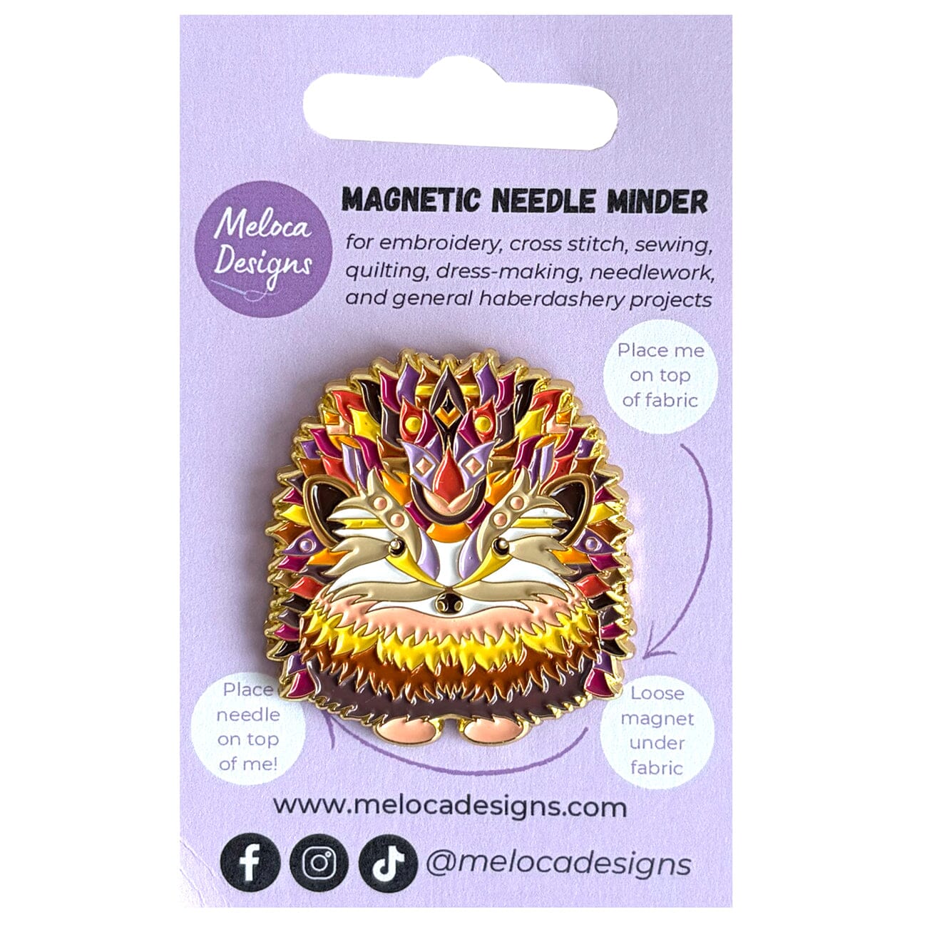 Mandala Hedgehog Needleminder Accessories Meloca Designs  - 1