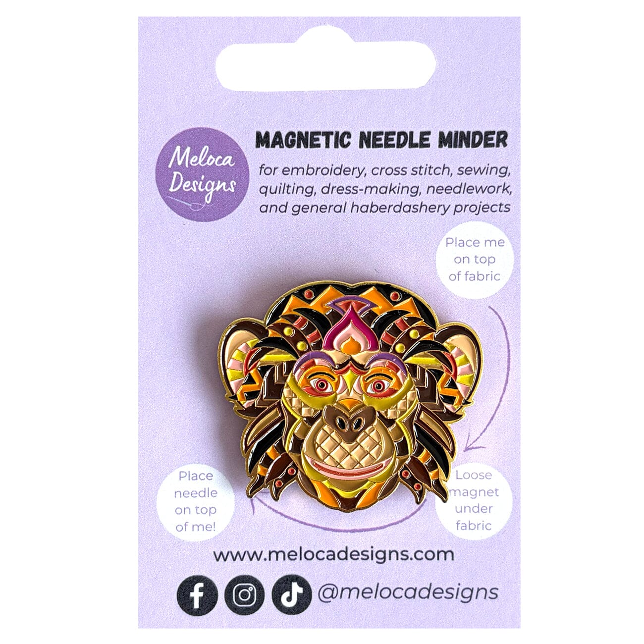 Mandala Monkey Needleminder Accessories Meloca Designs  - 1