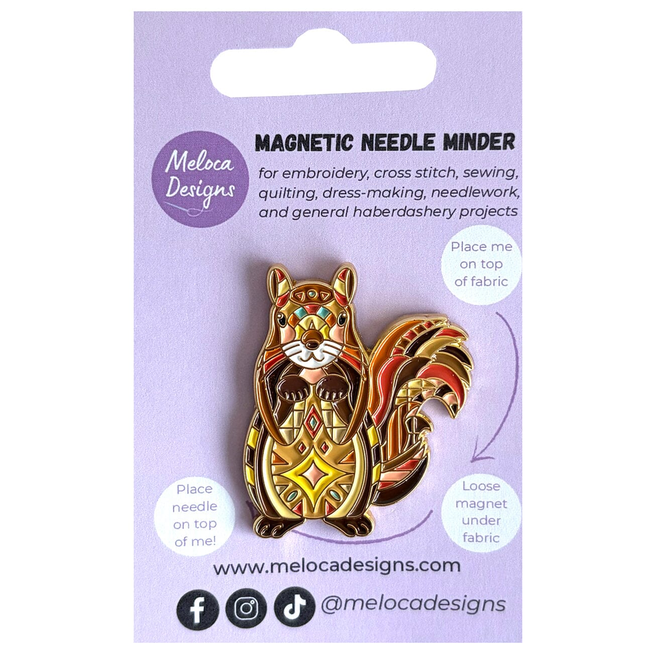 Mandala Squirrel Needleminder Accessories Meloca Designs  - 1